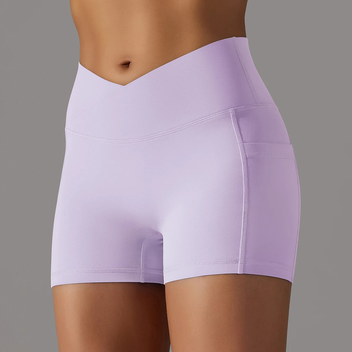 Cross Waist Naked Feel Yoga Shorts