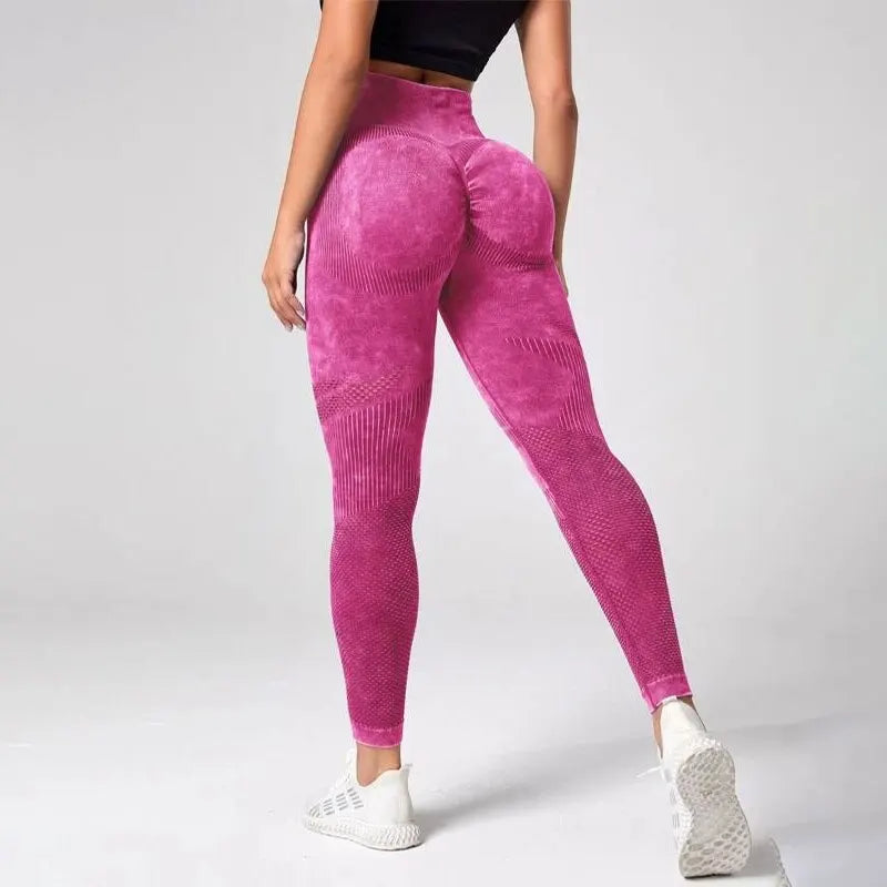 AuraFlow Tie Dye Tummy Control Yoga Leggings