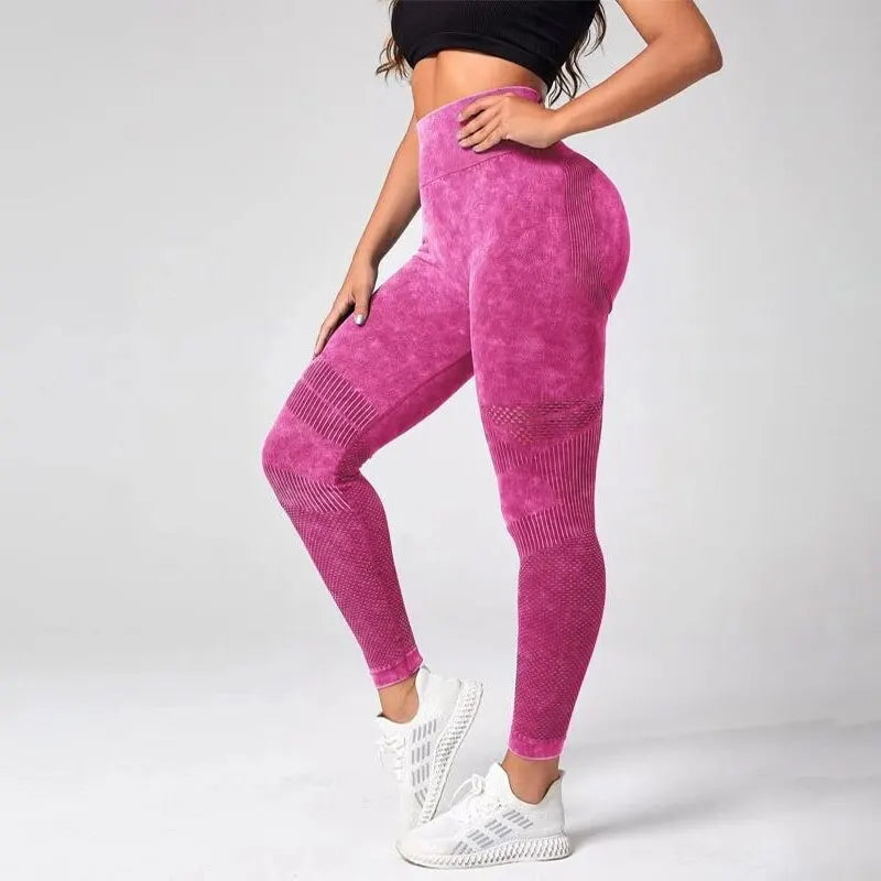 AuraFlow Tie Dye Tummy Control Yoga Leggings