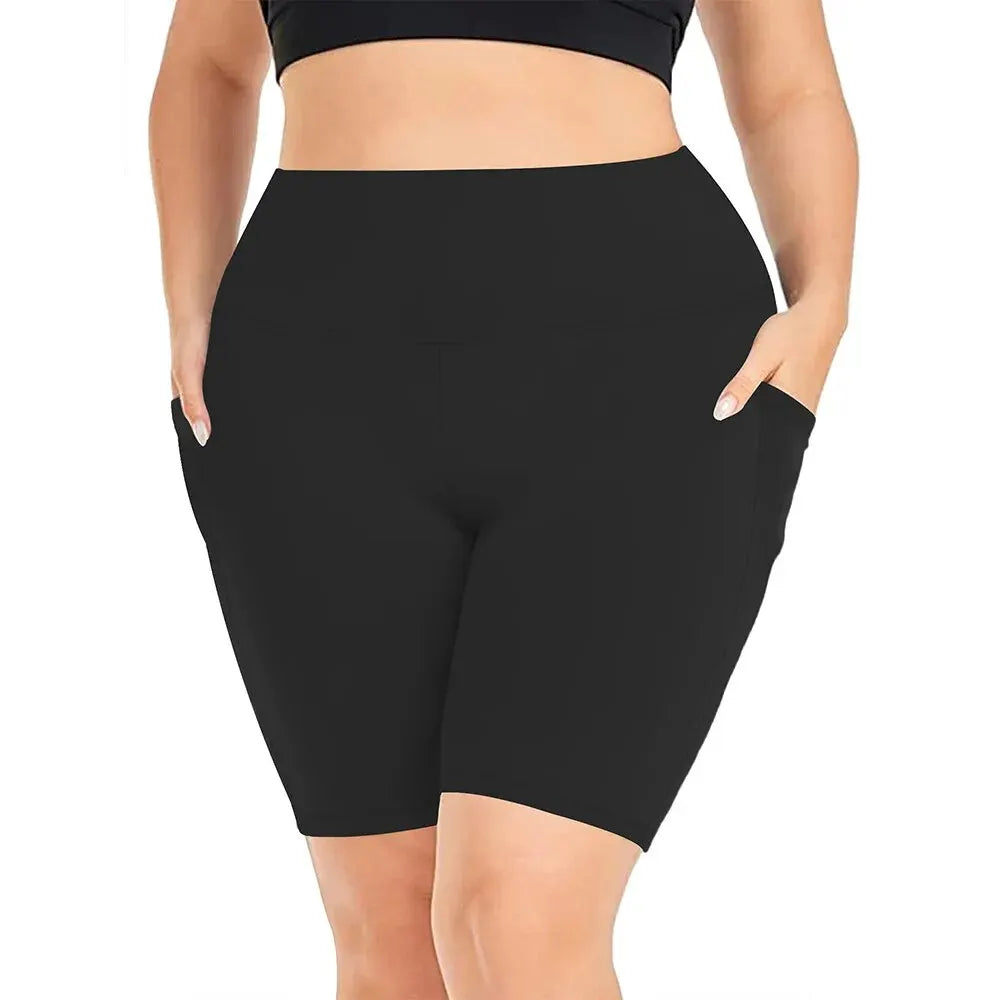 SummerFlex Pocket Five-Point Plus Size Leggings